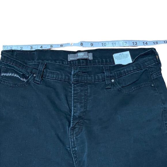 Levi’s Perfectly Slimming 512 Boot Cut Black Jeans 12 Short 28” inseam - Picture 7 of 14